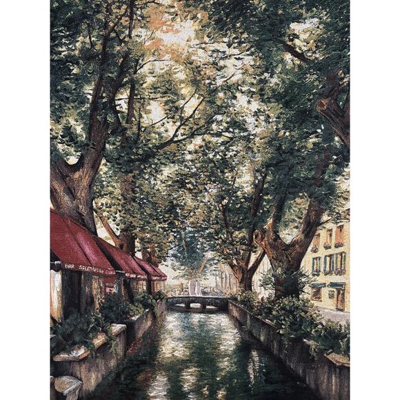 Vintage Bruges Belgium Canal Tapestry Wall Hanging Home Decor 77 X 53 - Picture 3 of 8